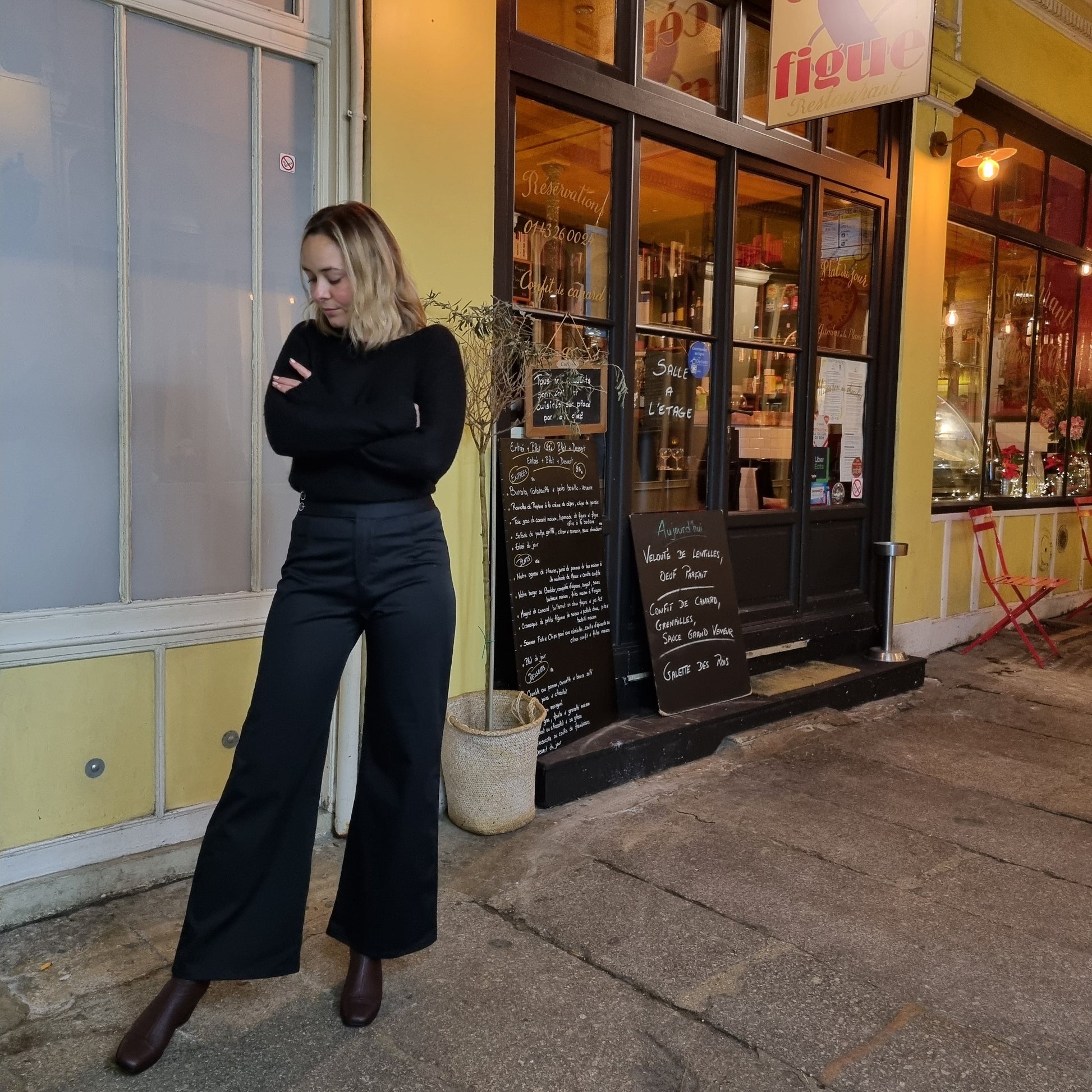 pantalon cousu porté look complet
