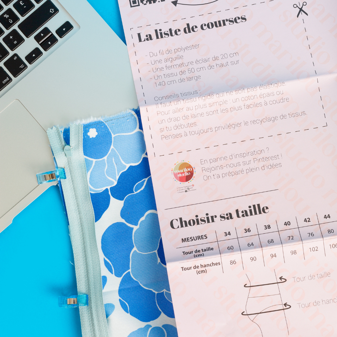 le set couture de la jupe trapèze déballé
