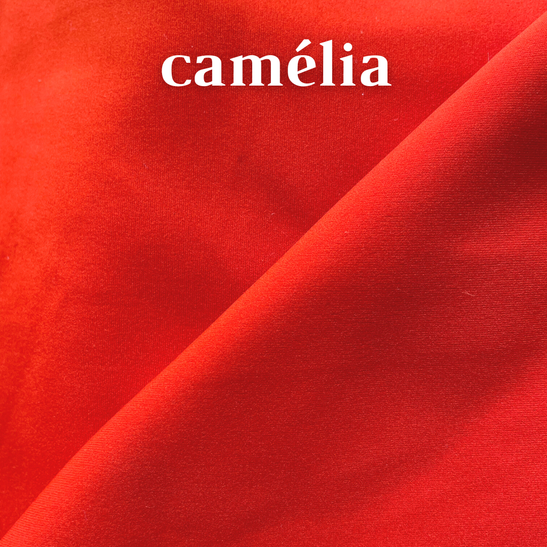 tissu de set de maillot de bain marilou studio couleur camélia 